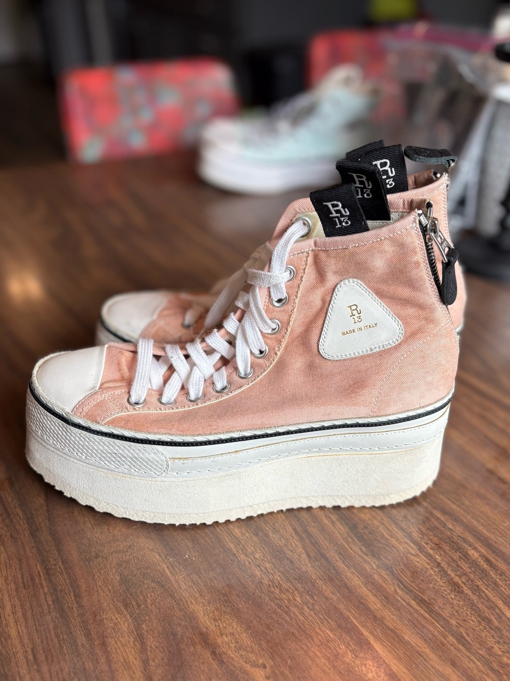 R13 Courtney Platform Sneakers in Pink - EU 38
